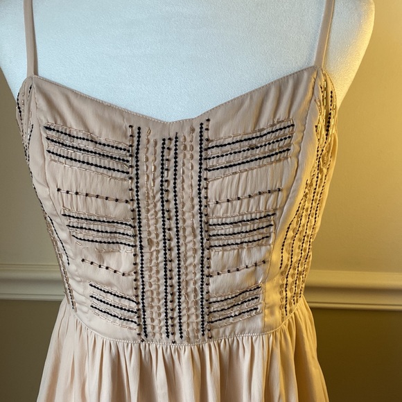 American Eagle Blush Pink Beaded Mini Dress - Size 6 - Picture 3 of 9